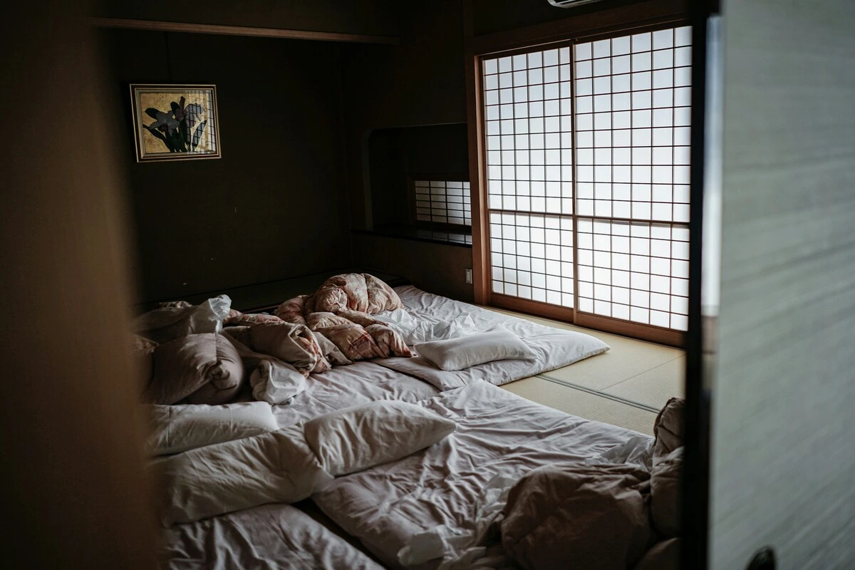 ryokan interior with futon